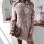 Cold shoulder knitted dress - Grey-Fabulous Bargains Galore