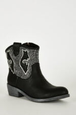 Women's black cowboy boots - UK 3