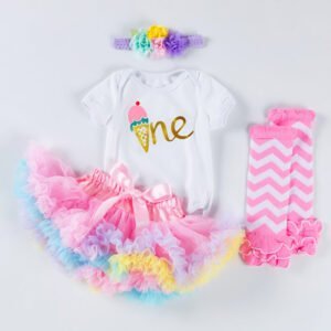 Baby girl one year old birthday outfit
