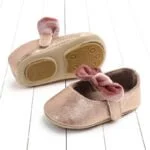 Baby girls shoes with velvet tie bow - Black-Fabulous Bargains Galore