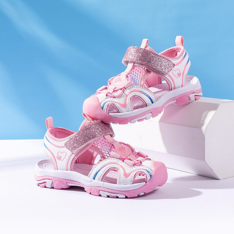 Girl closed toe sandals-pink