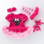 1st birthday dress for baby girl - White and Deep Pink One-Fabulous Bargains Galore