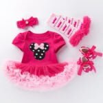 1st birthday dress for baby girl - Deep Pink Crown-Fabulous Bargains Galore