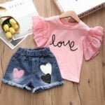 2 piece outfits for little girls - Pink1