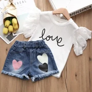 2 piece outfits for little girls - white1