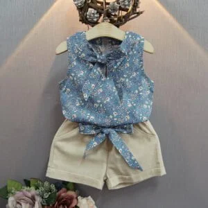 2 piece outfits for toddler girls - blue