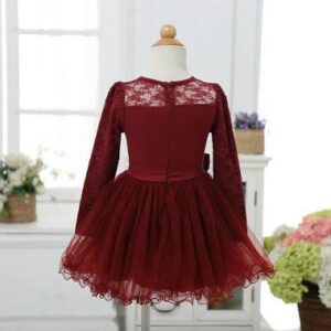 2 year old party dress for girls - Dark Red