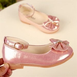 Low heeled girl's party shoes with bow-knot - Pink-Fabulous Bargains Galore