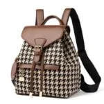 Canvas leather mini backpack - Brown-Fabulous Bargains Galore