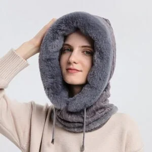 Women's winter balaclava hood - Beige-Fabulous Bargains Galore