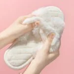 Faux fur cross slider slippers - Pink-Fabulous Bargains Galore