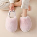 Women's faux fur slider slippers - Pink-Fabulous Bargains Galore