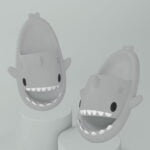 Non slip shark slippers for adults - Grey-Fabulous Bargains Galore