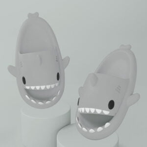 Non slip shark slippers for adults - Grey-Fabulous Bargains Galore