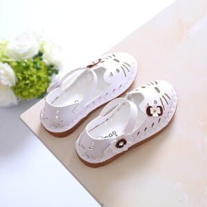 Hollow out girl closed toe sandals - White-Fabulous Bargains Galore
