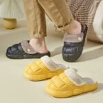 Waterproof removeable fur slippers - Yellow-Fabulous Bargains Galore