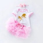 First birthday outfit girls - White and Pink-Fabulous Bargains Galore