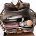 Canvas leather mini backpack - Brown-Fabulous Bargains Galore