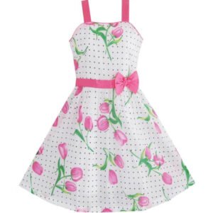 A-line girl floral dress (2)