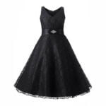 A-line lace flower girl dresses-black (1)