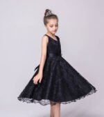 A-line lace flower girl dresses-black (1)