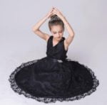 A-line lace flower girl dresses-black (5)