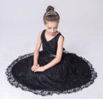 A-line lace flower girl dresses-black (6)