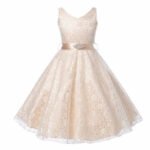 A-line lace flower girl dresses-champagne (1)
