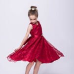 A-line lace flower girl dresses-dark-red (1)