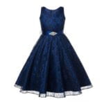 A-line lace flower girl dresses-navy-blue (1)