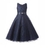 A-line lace flower girl dresses-navy-blue (2)