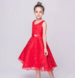 A-line lace flower girl dresses-red (3)