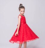 A-line lace flower girl dresses-red (5)
