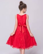 A-line lace flower girl dresses-red (6)