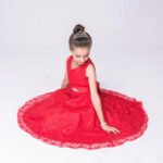 A-line lace flower girl dresses-red (7)