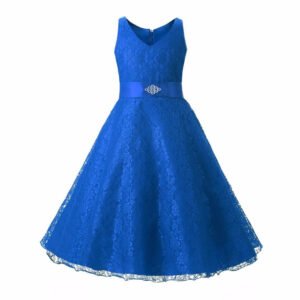 A-line lace flower girl dresses-royal-blue (1)