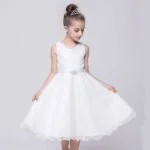 A-line lace flower girl dresses-white (2)