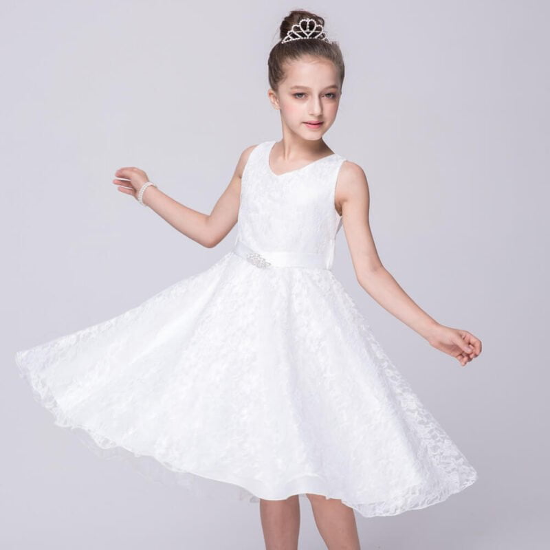 A-line lace flower girl dresses-white (2)