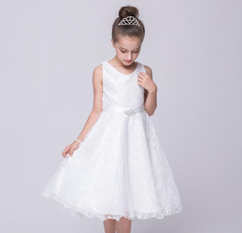 A-line lace flower girl dresses-white (5)