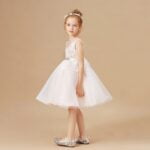 A-line white lace flower girl dress (1)