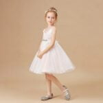 A-line white lace flower girl dress (2)