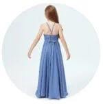 A-line princess floor length flower girl dress - Sky Blue-Fabulous Bargains Galore