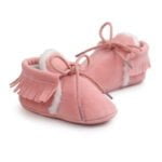 Baby shoes girl suede moccasins - Dark Pink-Fabulous Bargains Galore