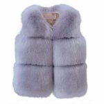 Baby faux fur vest for girls-grey