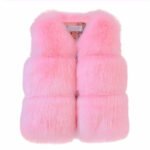 Baby faux fur vest for girls-pink