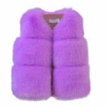 Baby faux fur vest for girls-purple