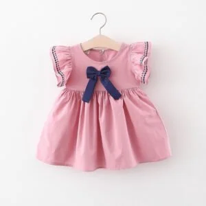 Baby girl cotton summer dress - Pink