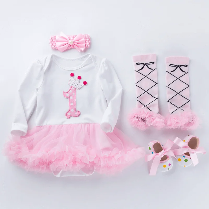 First birthday outfit hot sale girl long sleeve