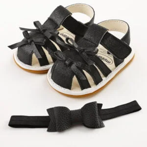 Baby girl gladiator sandals - Black