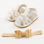Baby girl gladiator sandals and headband - Black-Fabulous Bargains Galore